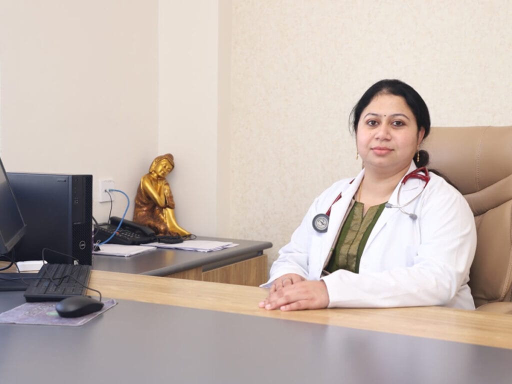 Dr Garima Pandey in her consultation room at Snayu Neurocare Clinic