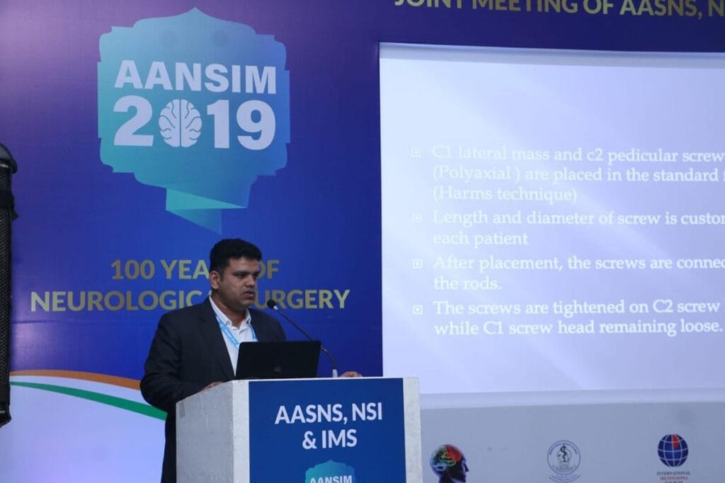 Dr. Nishant Kumar Shukla delivering presentation at AANSIM 2019 conference